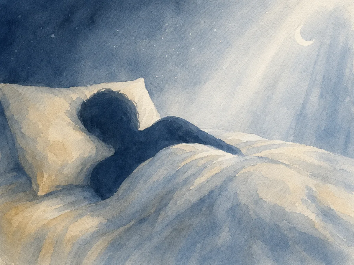 Ilustração aquarela representando insônia e sono ruim